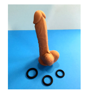 7 inches  Silicone Dildo (Tan) with Free Cock Rings